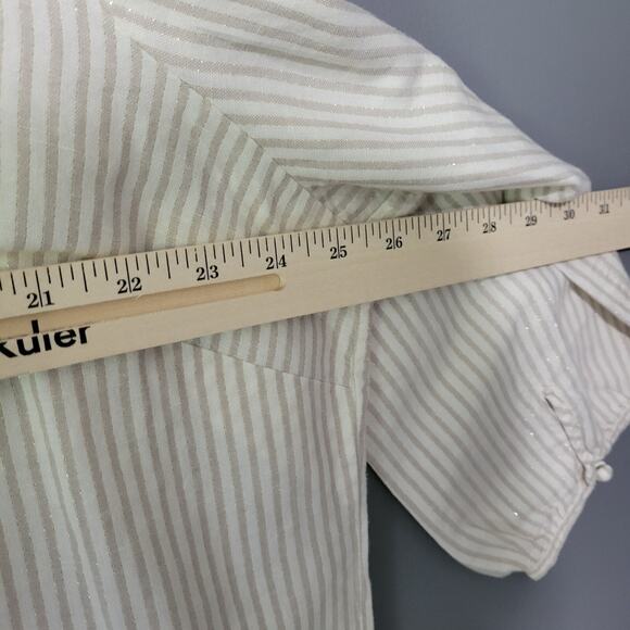 Boden Tunic Top Size 18 Linen Blend Gold Metallic Long Sleeve Womens Preppy - Picture 7 of 10